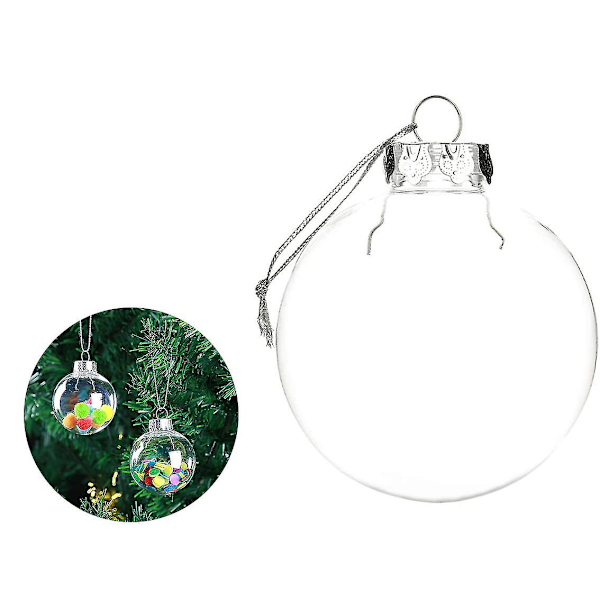 5 st 60 mm runda genomskinliga glaskulor julgranskulor genomskinligt glas