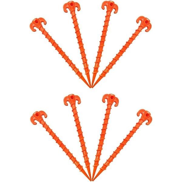 Strandtält Påle Baldakin Ankare Baldakin Påle Heavy Duty Skruvform 10\" - Paket med 10 Orange