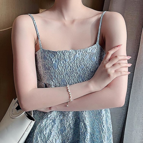 Hot Rea Modesmycken Enkel Vit Naturlig sötvattenspärlormband Damer Vardagsmångsidigt armband