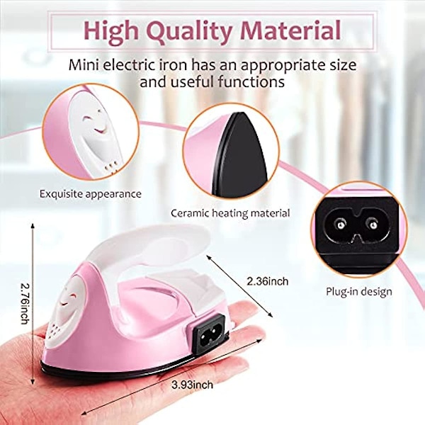 Mini Craft Iron Mini Heat Press Mini Iron Portable Handy Heat Press Pieni Silitysrauta Lataustelineen Lisävarusteilla, Sininen