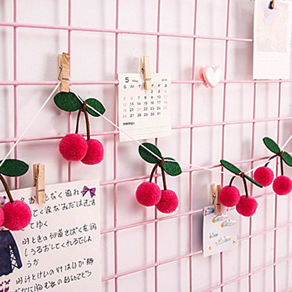Hängande Ornament Extra Lång Väggkonst Hängande Hänge Bayberry Filtboll Dekoration (Rosa)