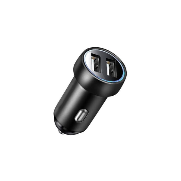 HANBING Billaddare Aluminiumlegering Dubbel USB -port Billaddningshuvud (Dual Port QC8-Black Premium Case)