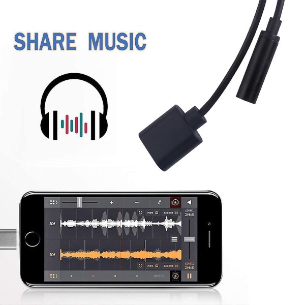 Lightning–3,5 mm kuulokeliitäntäsovitin, Iphone-kuulokesovittimen autolaturin jakaja, iPhonen lataus- ja äänilisäkaapeli, yhteensopiva iPhone 11:n kanssa