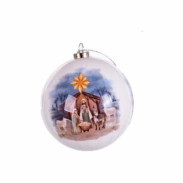 Julgranskulor Flerfärgade Papp Polyfoam Krubba/Betlehem 7,5 x 7,5 x 7,5 cm (14 stycken)