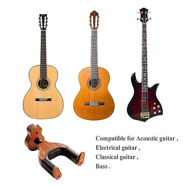 Träväggmonterad Gitarrhängare Hållare Hängare Krokhållare
