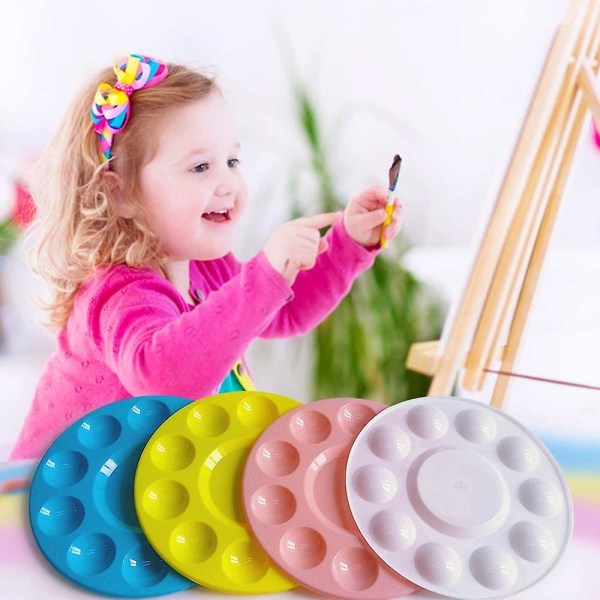 4 kpl Paint Tray Palettes Muoviset pyöreät kuormalavat lapsille Aikuisille