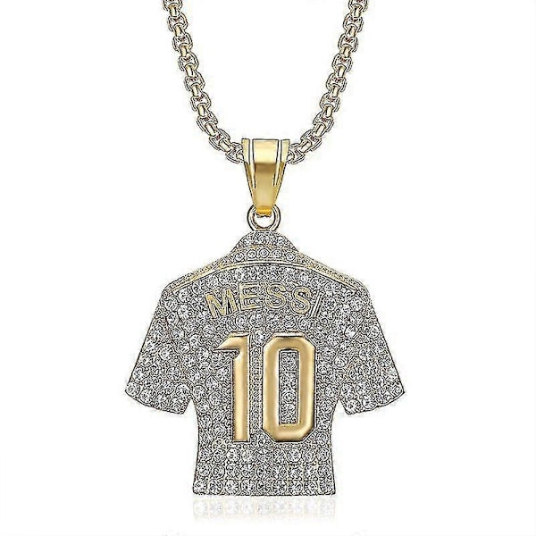 Halsband med tröja för män, Hip Hop Messi nr 10 Tröjhalsband (Guld)