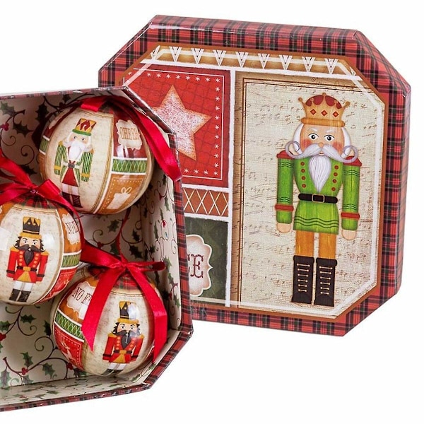 Julgranskulor Flerfärgad Papperspolyfoam Nötknäppare 7,5 x 7,5 x 7,5 cm (5 stycken)