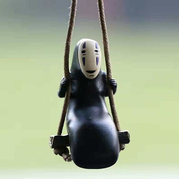 Lämplig för ansiktslösa bilprydnader Kreativ bilbackspegelhänge Ansiktslös man Anime Swing Väggfönsterdekorationer (: 3,2 5,2 cm)