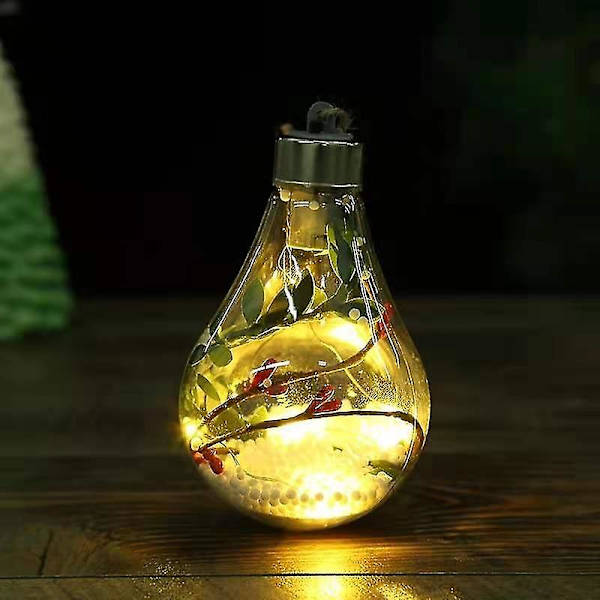 2 st Transparent Julkula Juldekoration Kreativ Simulerad Glödlampa Julgran D