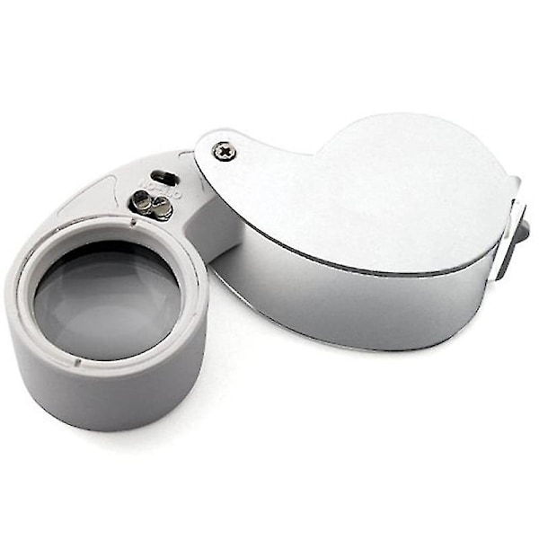 Juveler Lupe Glas Loupe 40X 25mm Øje Lup 2 LED Lys