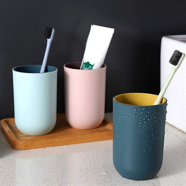 Badrum Mugg Tandborsthållare Koppar Bärbar Munsköljkopp Återanvändbar Vattenkopp för Resor Camping Badrum Städning Badrumstillbehör, Rosa