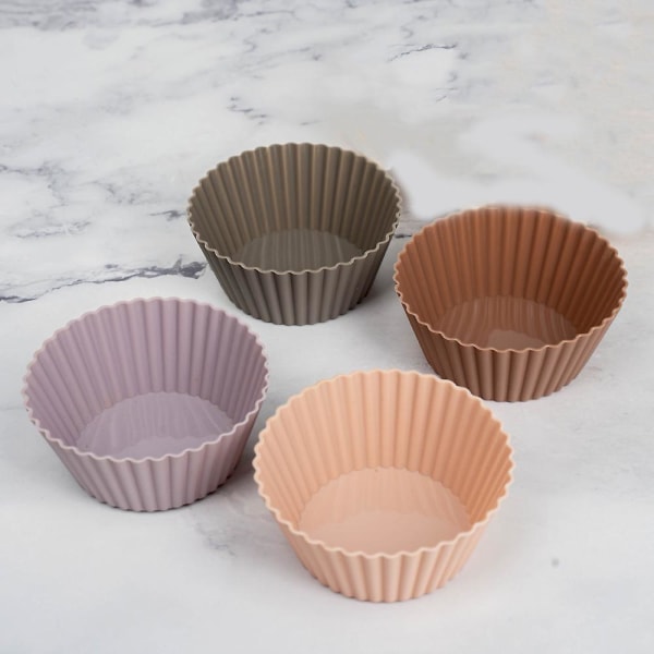 Set of 4 Pieces Silicone Muffin Mold(Random Colors,7*5*3CM)