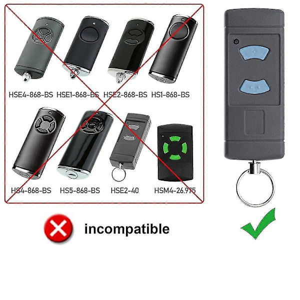 2 Set Garagedörr Fjärrkontroll Handsändare Ersättning för HSE2-868 HS4-868 HSM4-868 Promatic Yalo
