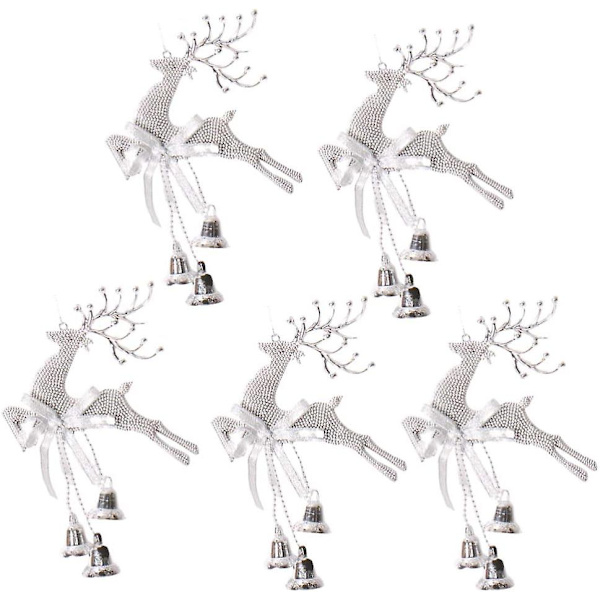 5 st Silver Julgran Julkula Rensa Form Hängande Hänge Renar Jul Miniatyrer Hem Dekorationer Layout Dekorativa Rekvisita Utan Rep