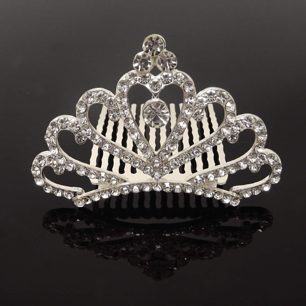 Princess Tiara Comb, Flower Girls Crystal Rhinestone Crown Hair Comb Håraccessoarer