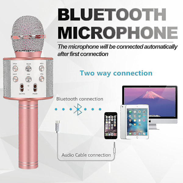 Syntymäpäivälahjat 6-15-vuotiaille tytöille ja pojille, Bluetooth-langaton karaoke-mikrofoni, juhlahälytys teini-ikäisille pojille ja tytöille, lelut 4-12-vuotiaille