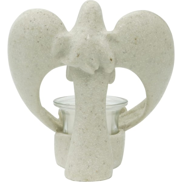 Änglafigurer Tealight Ljusstake, Sympati Gåvor För Förlust Av Kära, W/ Flimrande LED-Ljus