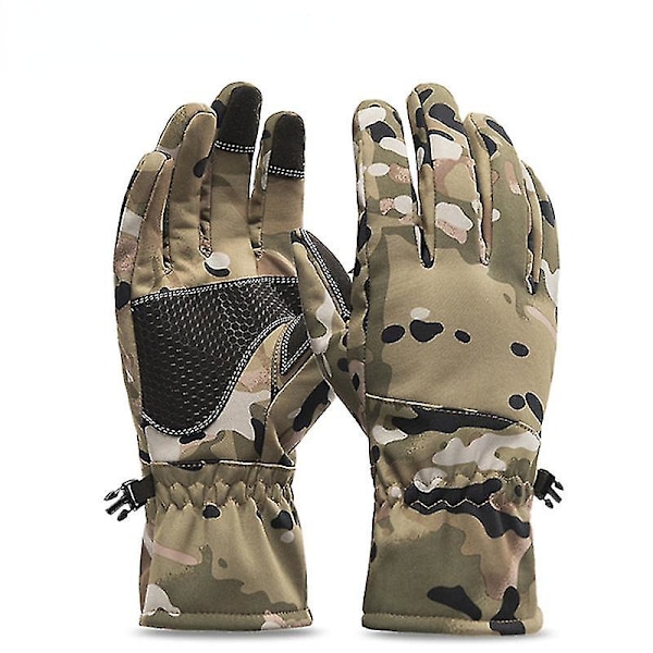 Vinterhandskar Varma Vattentäta Halksäkra Fiskehandskar Motorcykelhandskar Vinter Camouflage Jakt Skidåkning Campinghandskar（Xl，Ökenkamouflage）