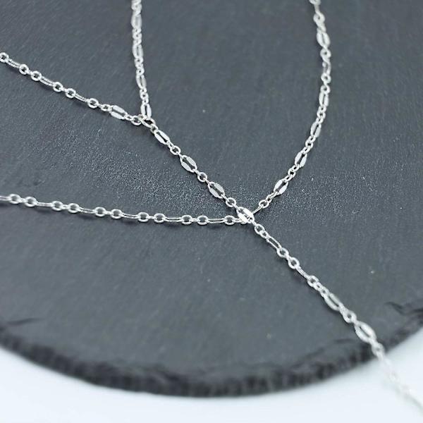 Fashion Lasso Y-kaulakoru Ketju Hienovarainen Monikerroksinen Tupsu Riippuva Koru Minimalistinen Kaulakoru Korut Naisille ja Tytöille (Hopea)