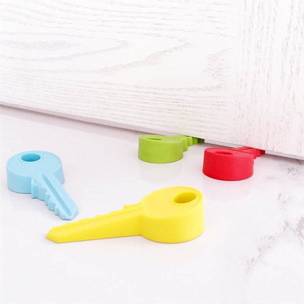 Dørblokk Dørstopper Silikonstil 4PC Nøkkelring Hjemmedekor Barn Bærbar Finger Sikkerhet Sikkerhetsport Dør Sutch Dørstoppere (Farge: Grønn-4PCS)