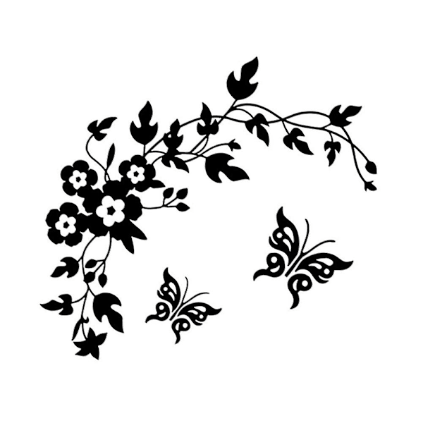 Fjärils-DIY Blommiga Badrumsdekorationer Väggdekaler Toalettsticker