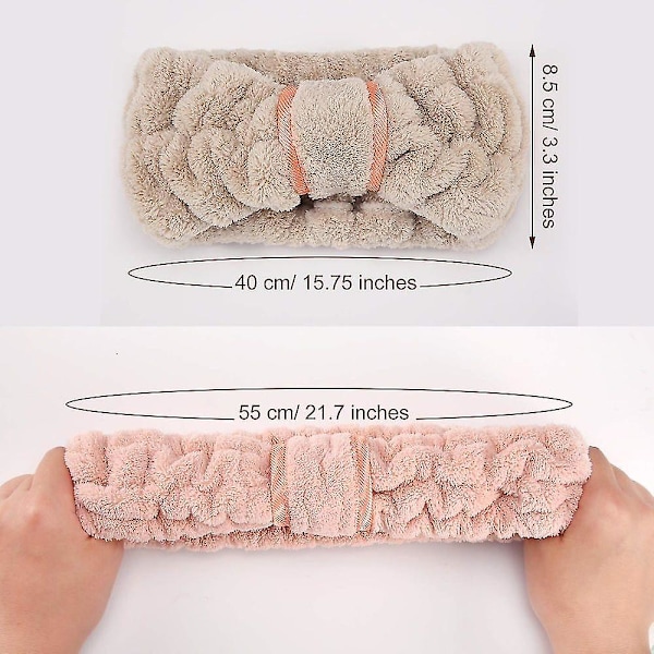 4-pack Mikrofiber Hårband Spa Ansiktsband Makeup Hårband Elastiskt Terryduk Huvudband För Kvinnor Flickor Tvätta Ansikte Makeup Duscha Yoga Sport