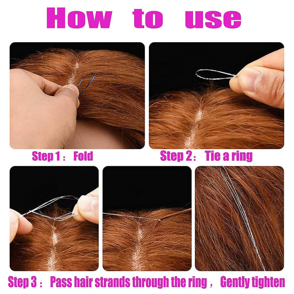Hår Tinsel Kit-tråde med værktøj 47 tommer 12 farver tråde Fairy Hair Tinsel Kit Hair Extensions Sparkling Glitter Shiny Silk Tinsel (12 farver)