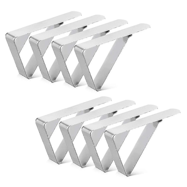 12 stk. rustfrie stål dugclips - justerbare metalclips
