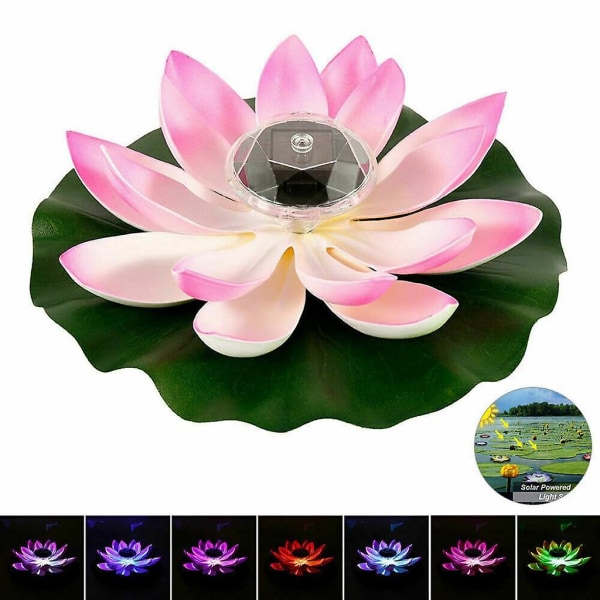 Solar Power Energy Swimming Lotus Flower Led Accent Light Pool Pond Garden Night Light