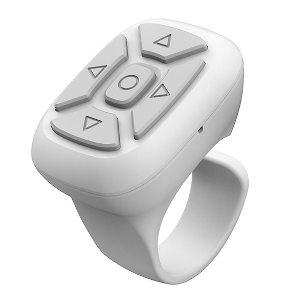 Bluetooth Ring Fjärrkontroll Tablet Mobiltelefon Multifunktionell App Trådlös Roman Sida Flipper Shake Fjärrkontroll（vit)
