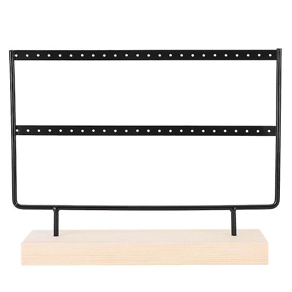 46 hullers metal smykkeholder øreringe halskæde display stativ bøjle opbevaring organizer sort