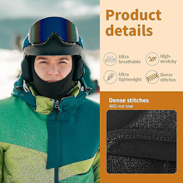 Balaclava Skidmask, UV-skydd för Män och Kvinnor, Skidåkning, Snowboard