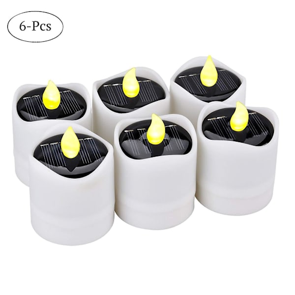 Flamlösa värmeljus, 6-pack långvariga flimrande LED-värmeljus drivna av falska batterier