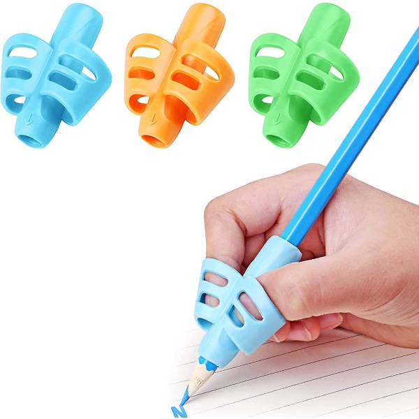 3-pak blyantgreb, blyantgreb til børn håndskrift, børn penne skrivehjælp greb sæt holdningskorrigerende værktøj til børn førskolebørn børn, Holl