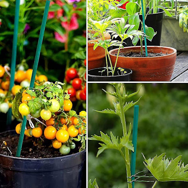 50 st 40 cm växtstöd gröna växtpinnar bambu blompinnar bambupinnar för klätterväxter växtstöd