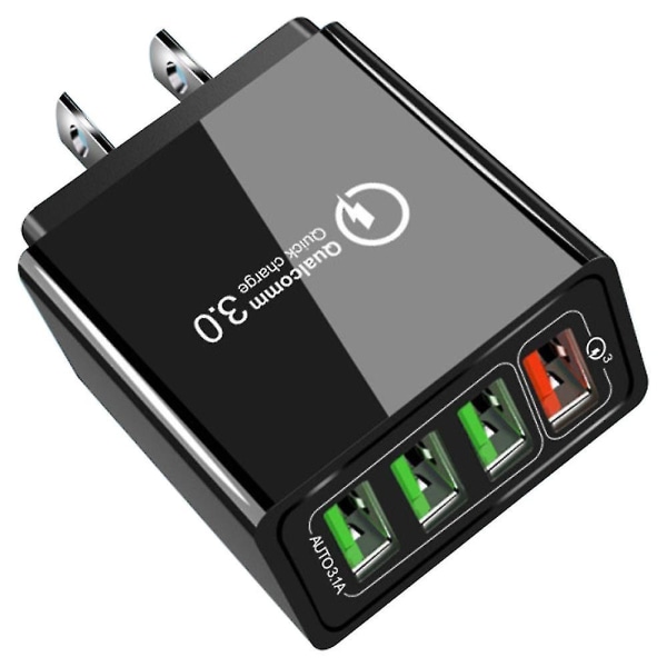 Quick Charge 3.0 usb ladeadapter 4 porter usb strømforsyning med intelligent lading kompatibel med Iphone Xr / Xs / X / 8plus / 8/7/ipad Air/hua