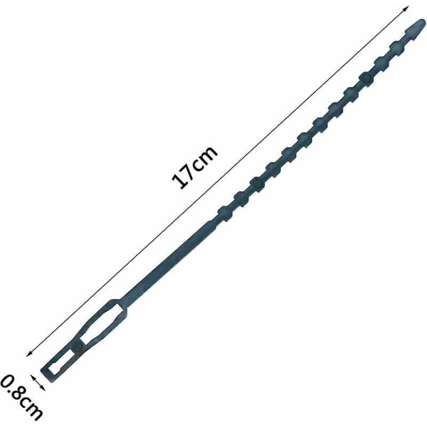 Plantebånd, 170 mm x 8 mm - 100 stk. -- Justerbart plantebånd og støtte - Mørkegrønn