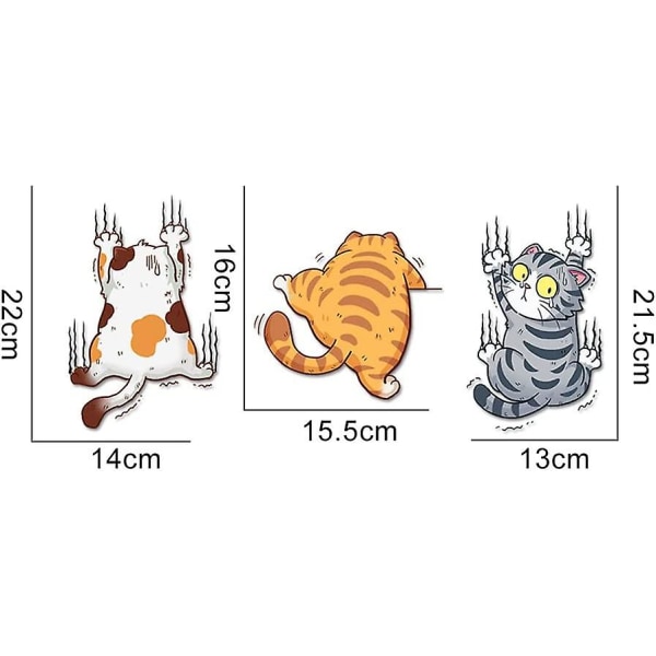 Sjove katte klistermærker til bil, 3D tegneserie dyr kat killinger klistermærker DIY bil tuning klistermærker kat vindue klistermærker vandtætte PVC kat klistermærker killinger væg stic