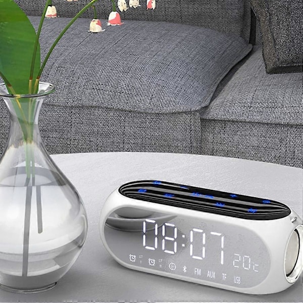 Bärbar Hemmakontorsklocka Trådlös Bluetooth-högtalare Mobil Dator Digital Radio Mini Väckarklocka Cl