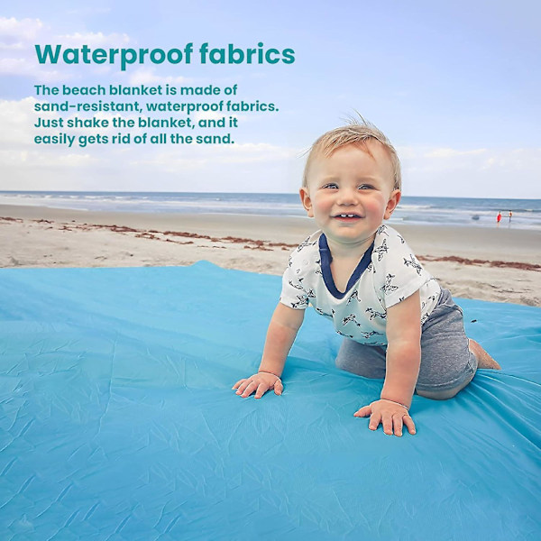 Strandfilt Sand Proof & Vattenavvisande Filt, Bärbar Tvättbar Strandmatta Picknick Resa Matta För Stränder, Picknickar, Parker