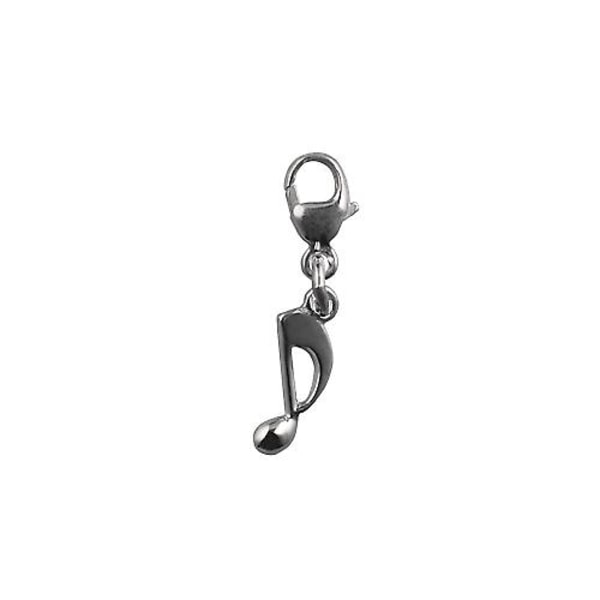 Silver 23x6mm Åttondelsnot berlock med karbinhake