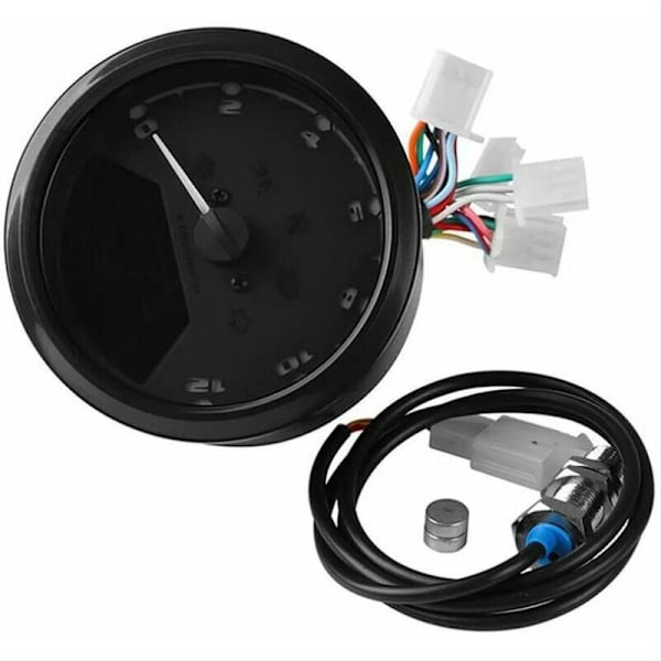 Universell motorcykelodometer - LCD digital hastighetsmätare - varvräknare med nattljus för 12V motorcykel