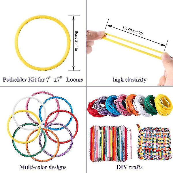 192 st vävstolsunderläggsslingor vävstolsslingor väv hantverksslingor med flera färger för gör-det-själv-hantverksmaterial