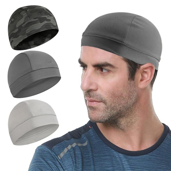 3-pakkaus Cool Skull Hat -kypärävuorattu hikeä siirtävä cap miehille ja naisille