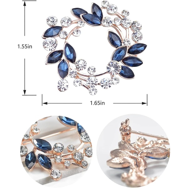 Klar krystal rhinestone blomsterkrans broche