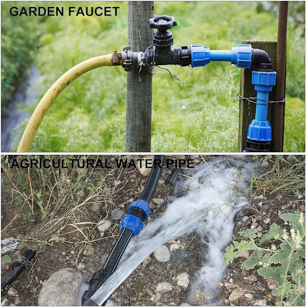 Kulkran för PE-rör Plastkulventil PP-koppling för PE-rör PE-rörkulventil, 25mm (Blå)