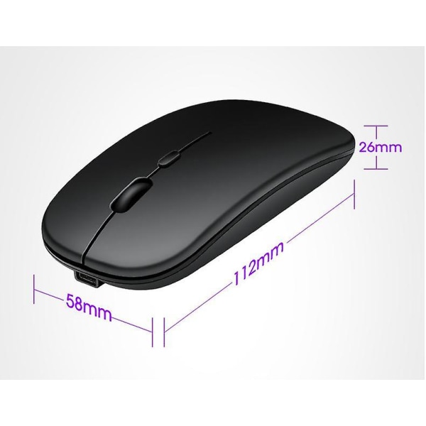 Bluetooth-mus, oppladbar trådløs mus for Macbook Pro/macbook Air, trådløs bluetooth-mus for bærbar PC/pc/mac/ipad Pro/datamaskin