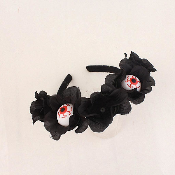 Goth Blomsterhovedbånd Blod Øjenkugle Form Hårbøjle Karneval Cosplay Party Prop
