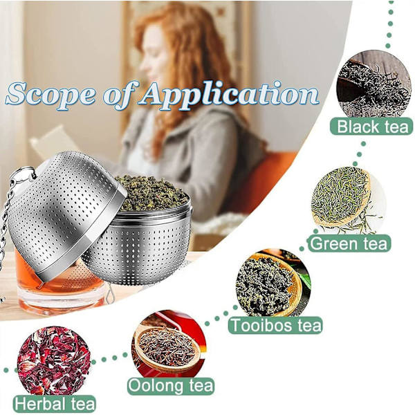 Teinfuser, rustfrit stål teinfuser mesh te og urtebold si, tebold si infuser med drypbakker